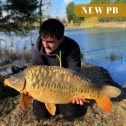 Kayden with a new PB mirror carp Kayden with a new PB mirror carp